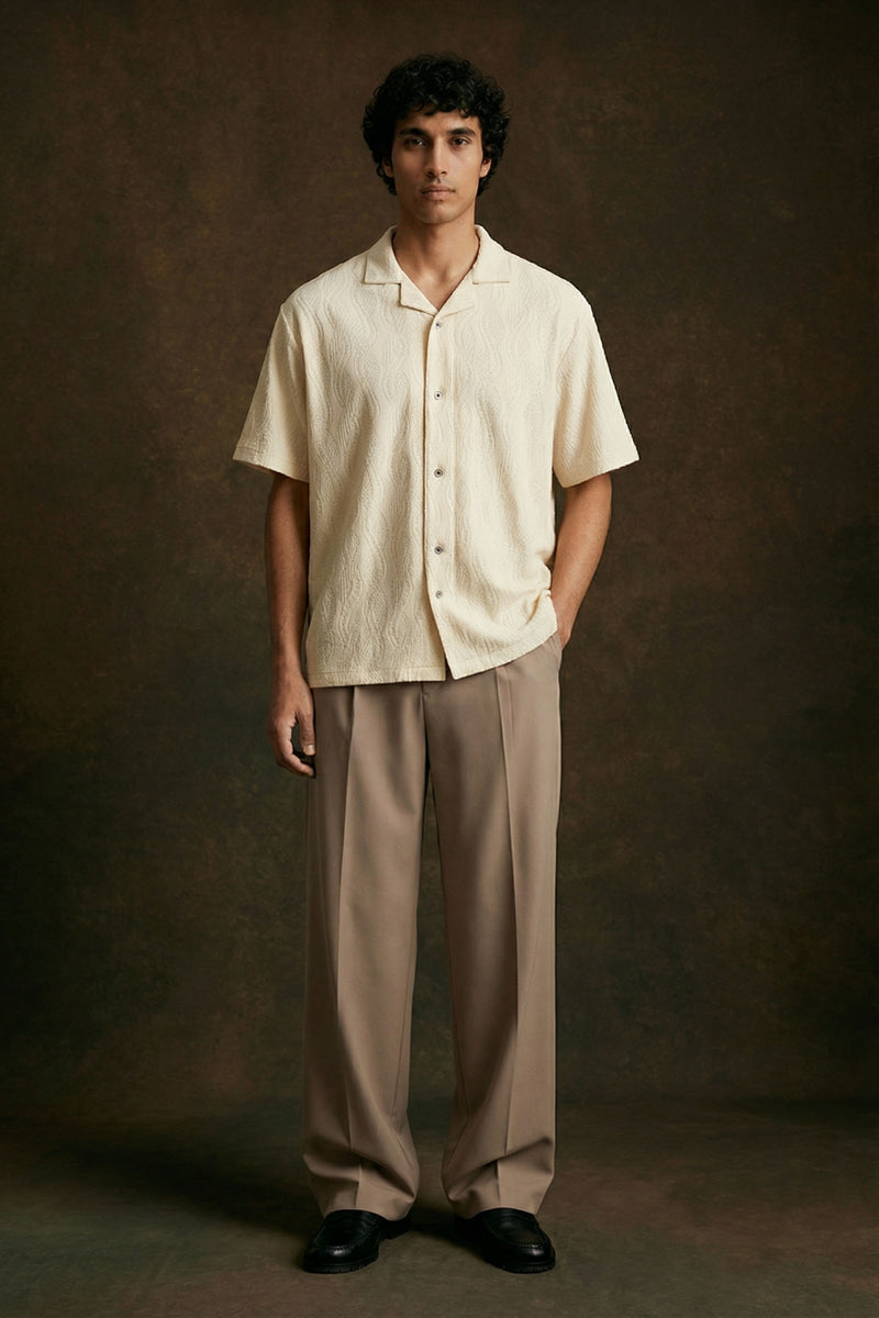 Textured Resort Shirt — IVORY