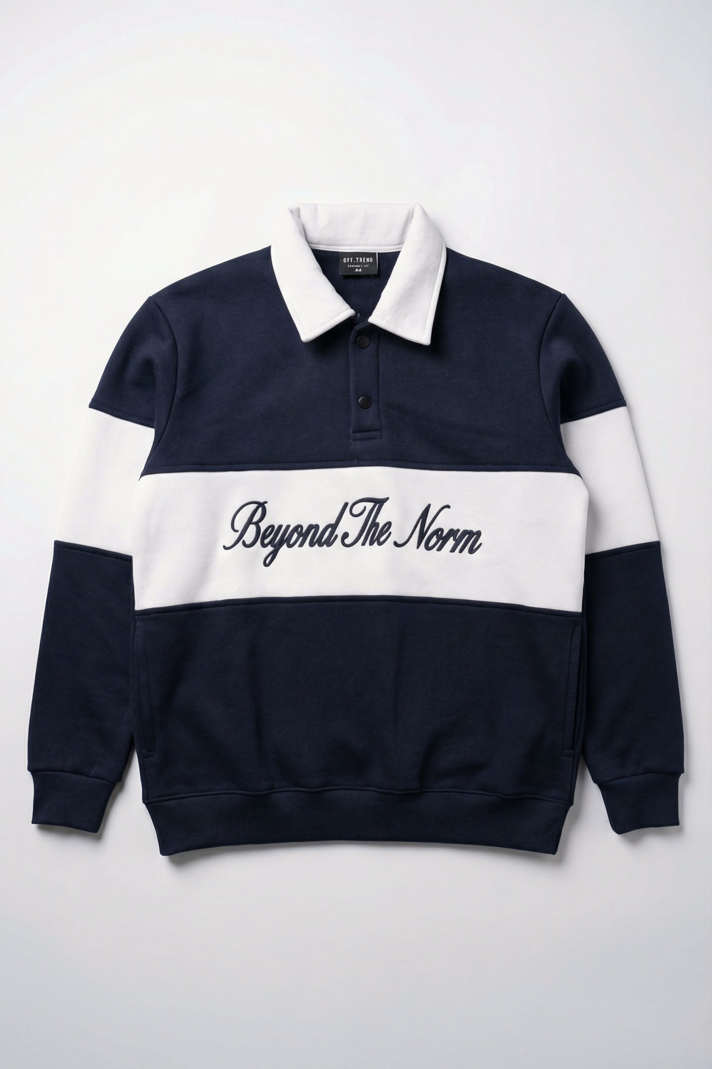 Beyond The Norm Rugby Sweatshirt – Navy & White