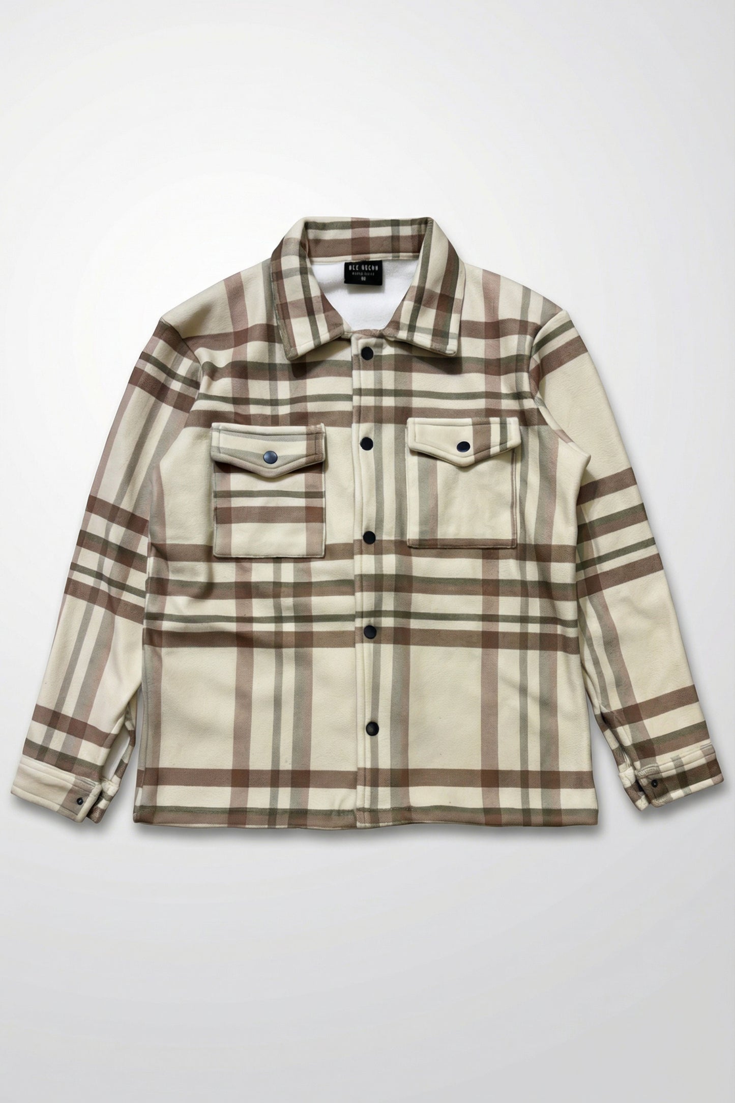 Neutral Check Shacket – Cream & Brown