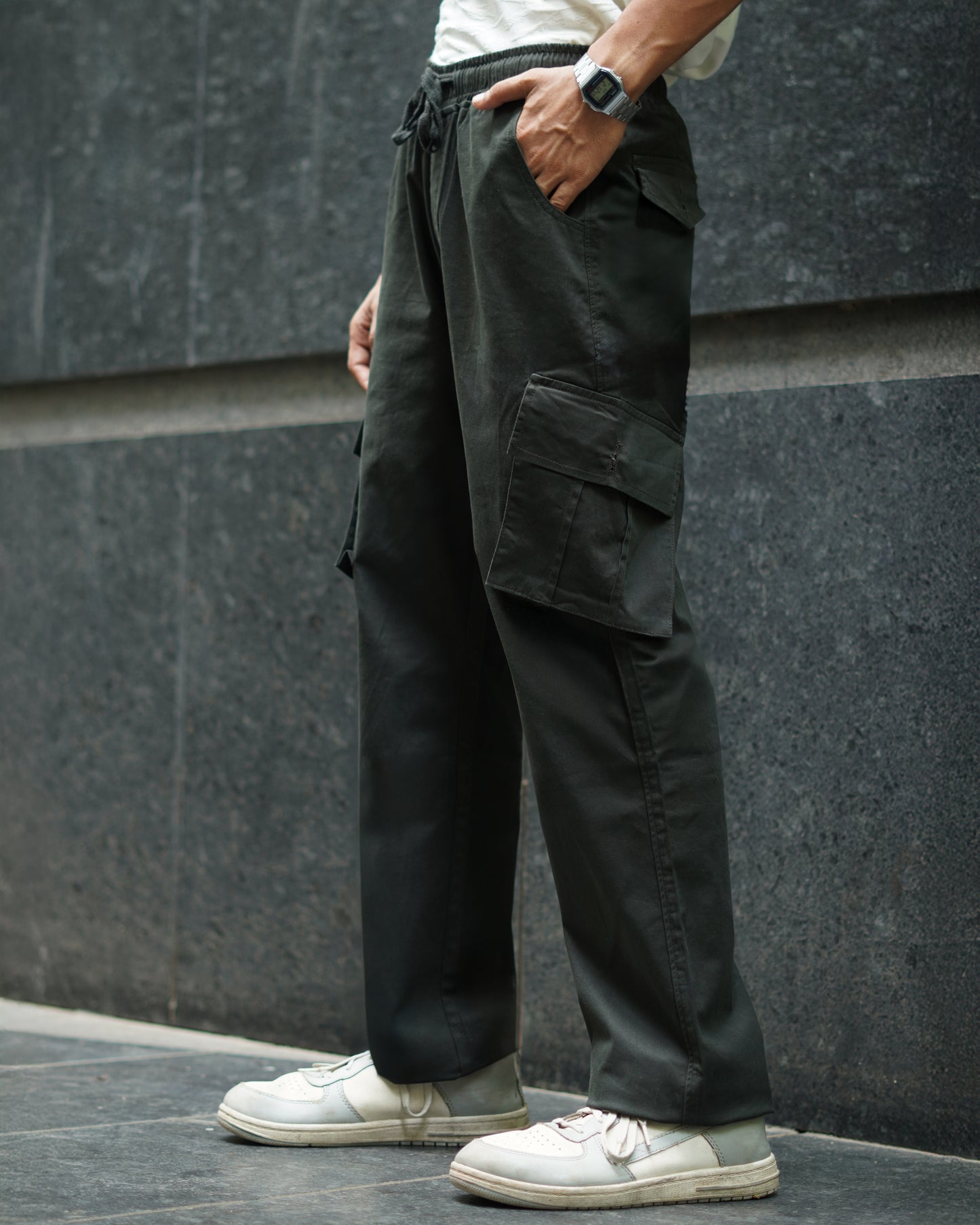 Forest Shadow Mid Rise Relaxed Fit Cargo Pants