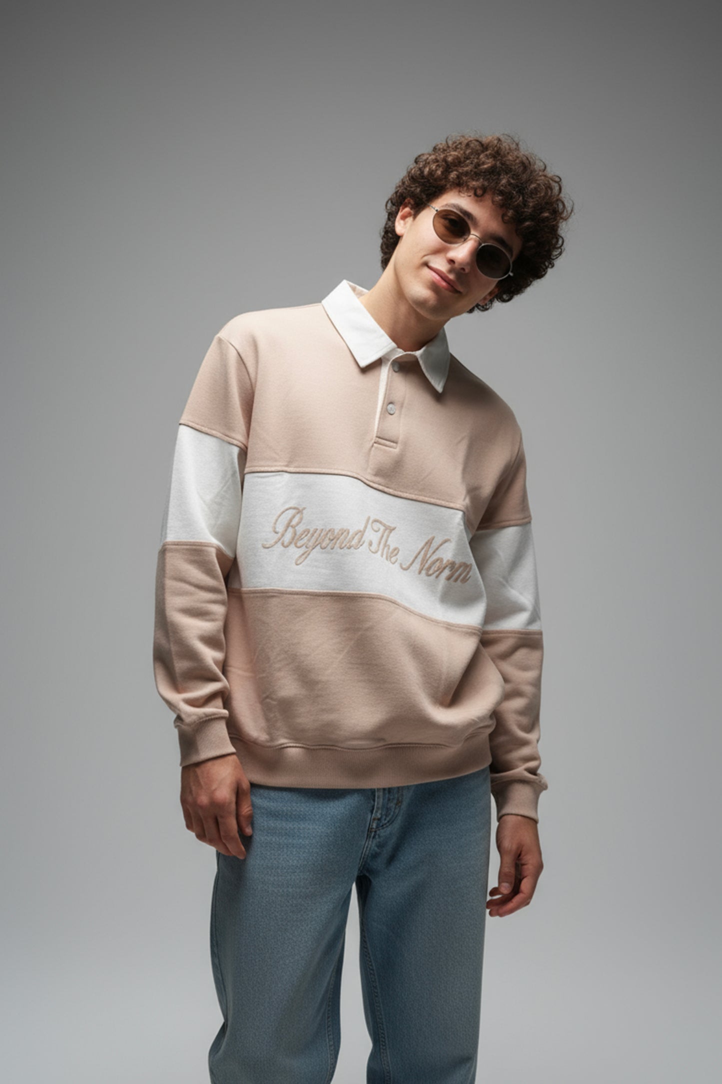 Deviation Code - Peach Dust Cotton Looper Sweatshirt