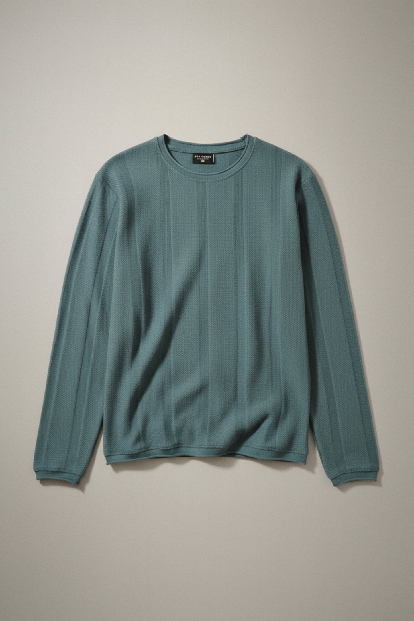 Parallel Calm – Dusty Teal Knit Tee