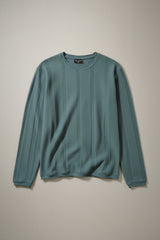 Parallel Calm – Dusty Teal Knit Tee