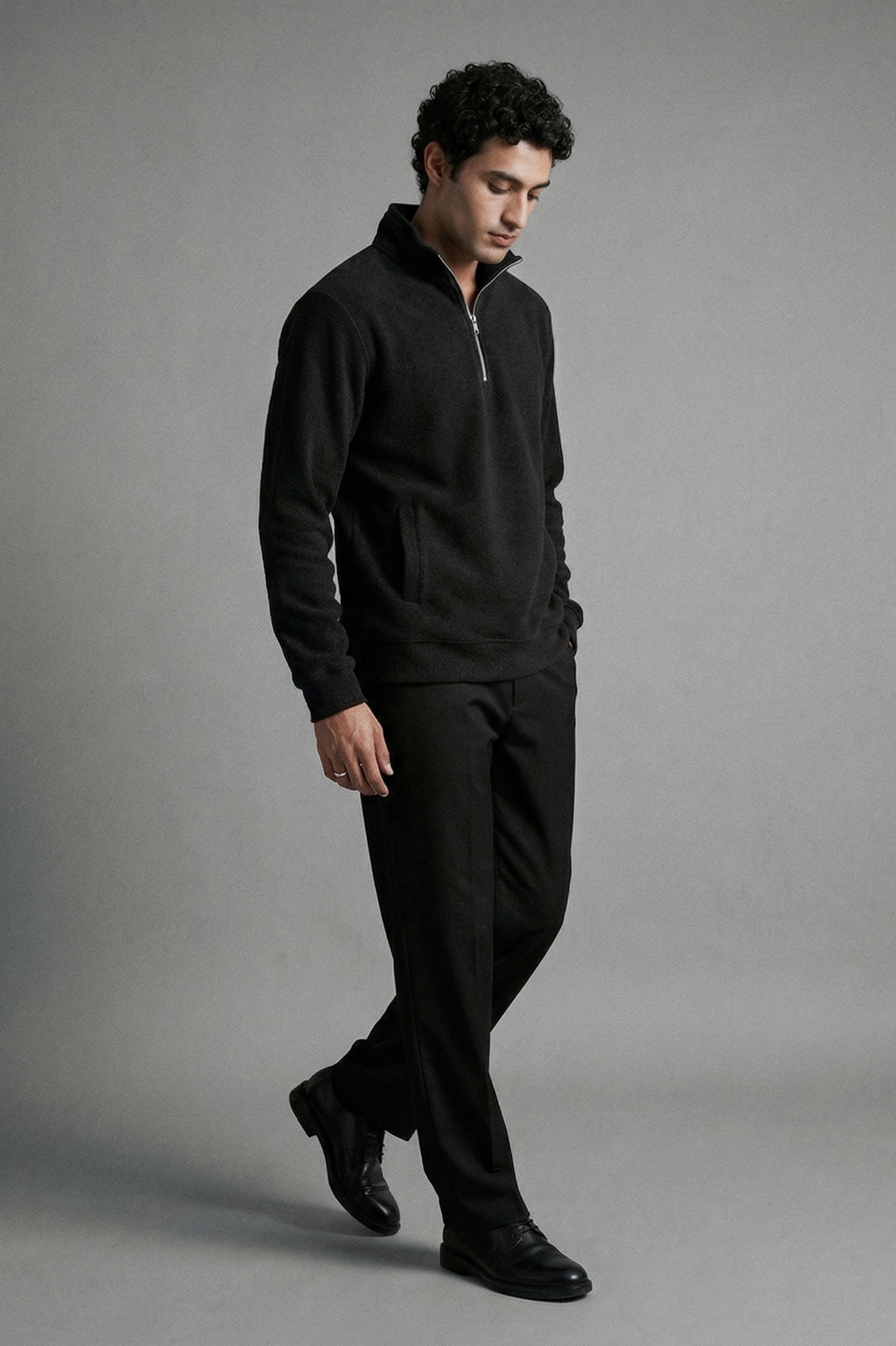 Utility Half-Zip – Jet Black