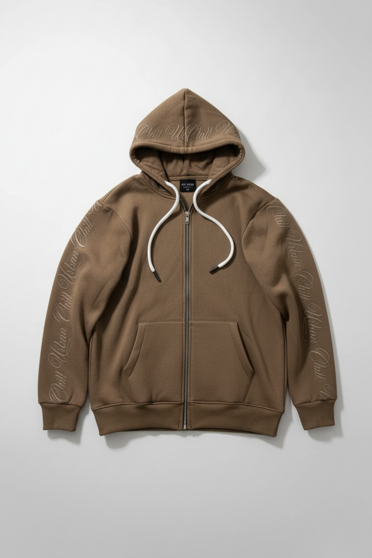 Chill Script Zip Hoodie – Mocha