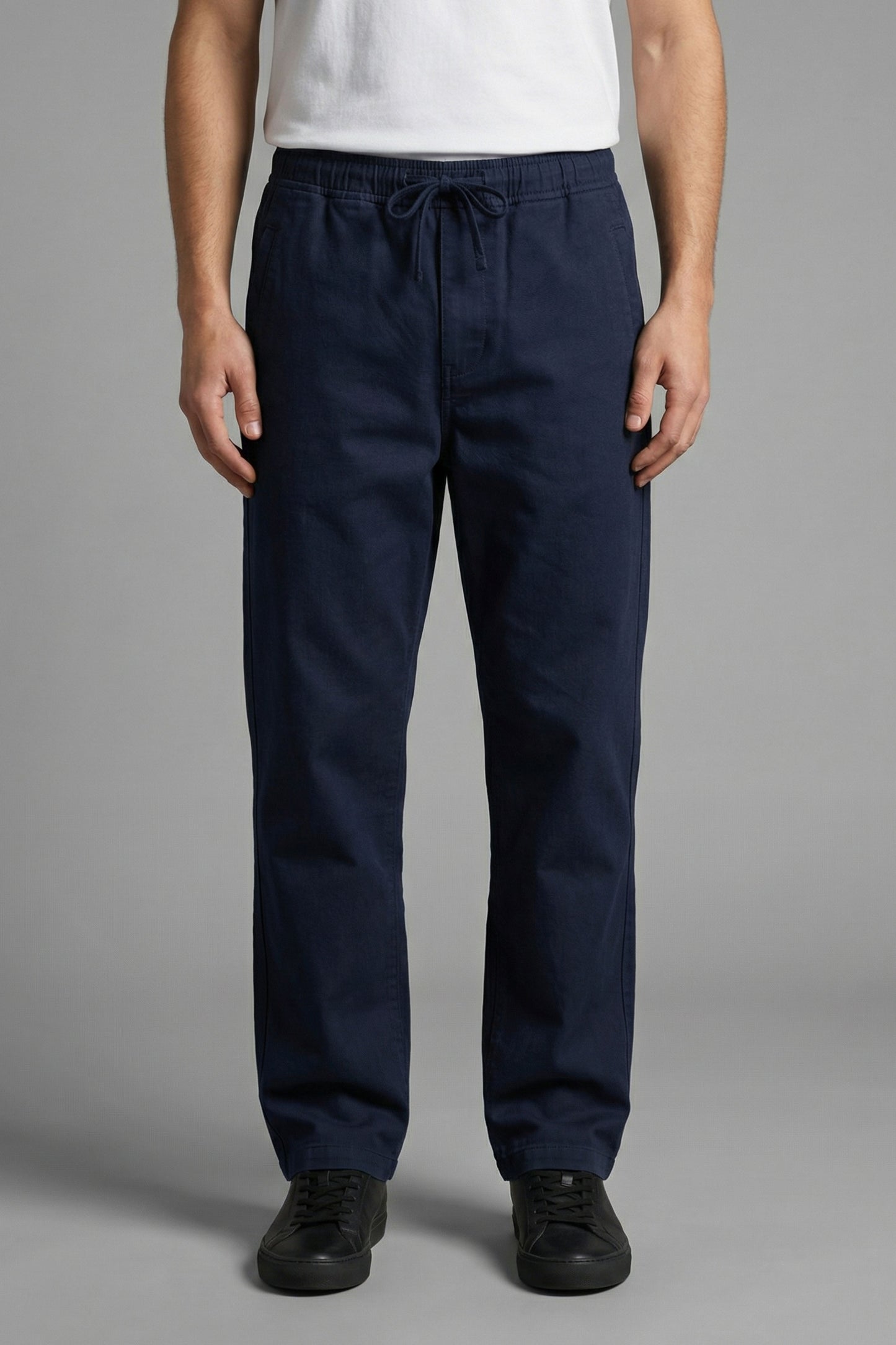 UrbanEase Linen Comfort Trousers — Midnight Navy