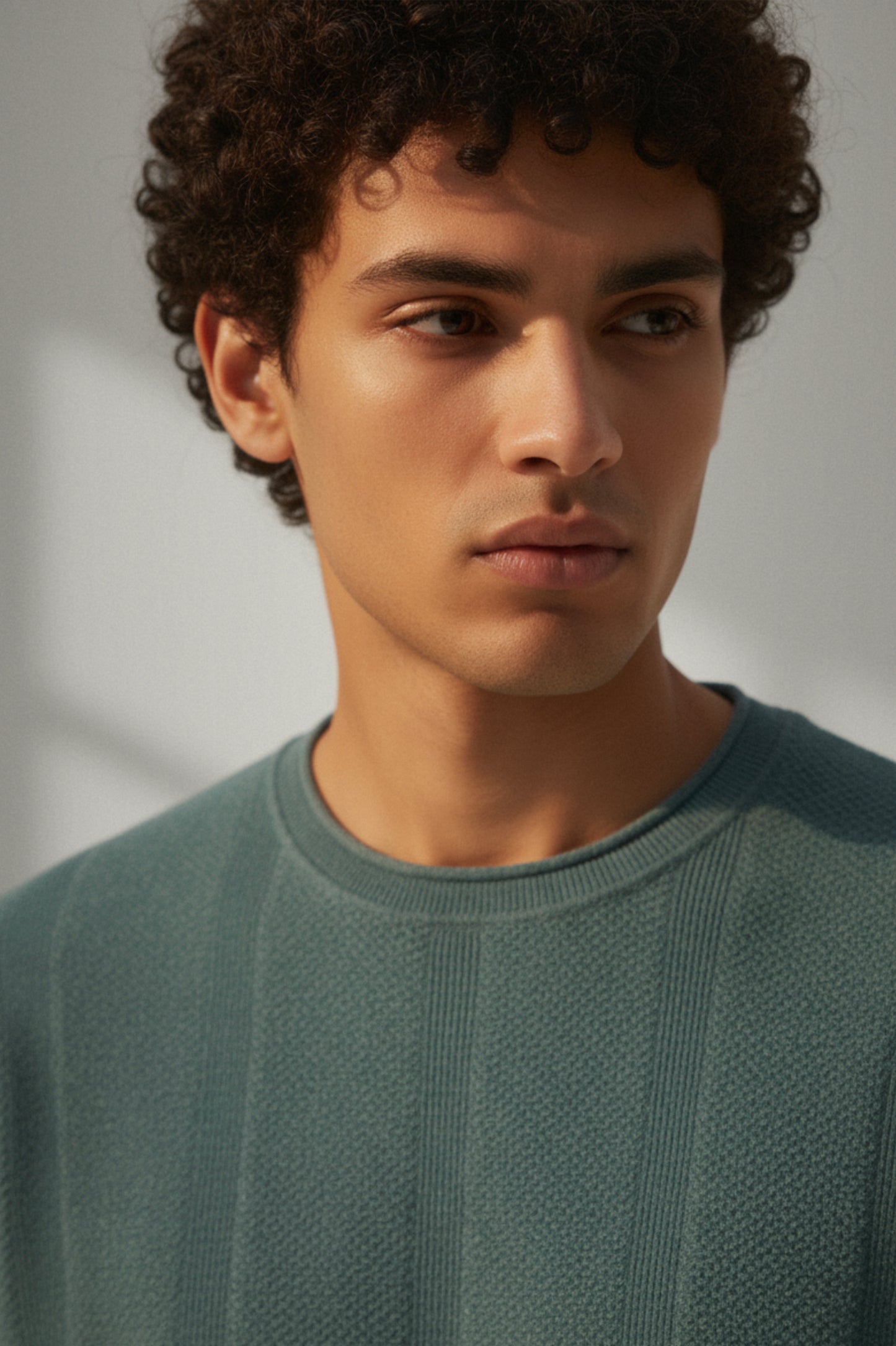 Parallel Calm – Dusty Teal Knit Tee