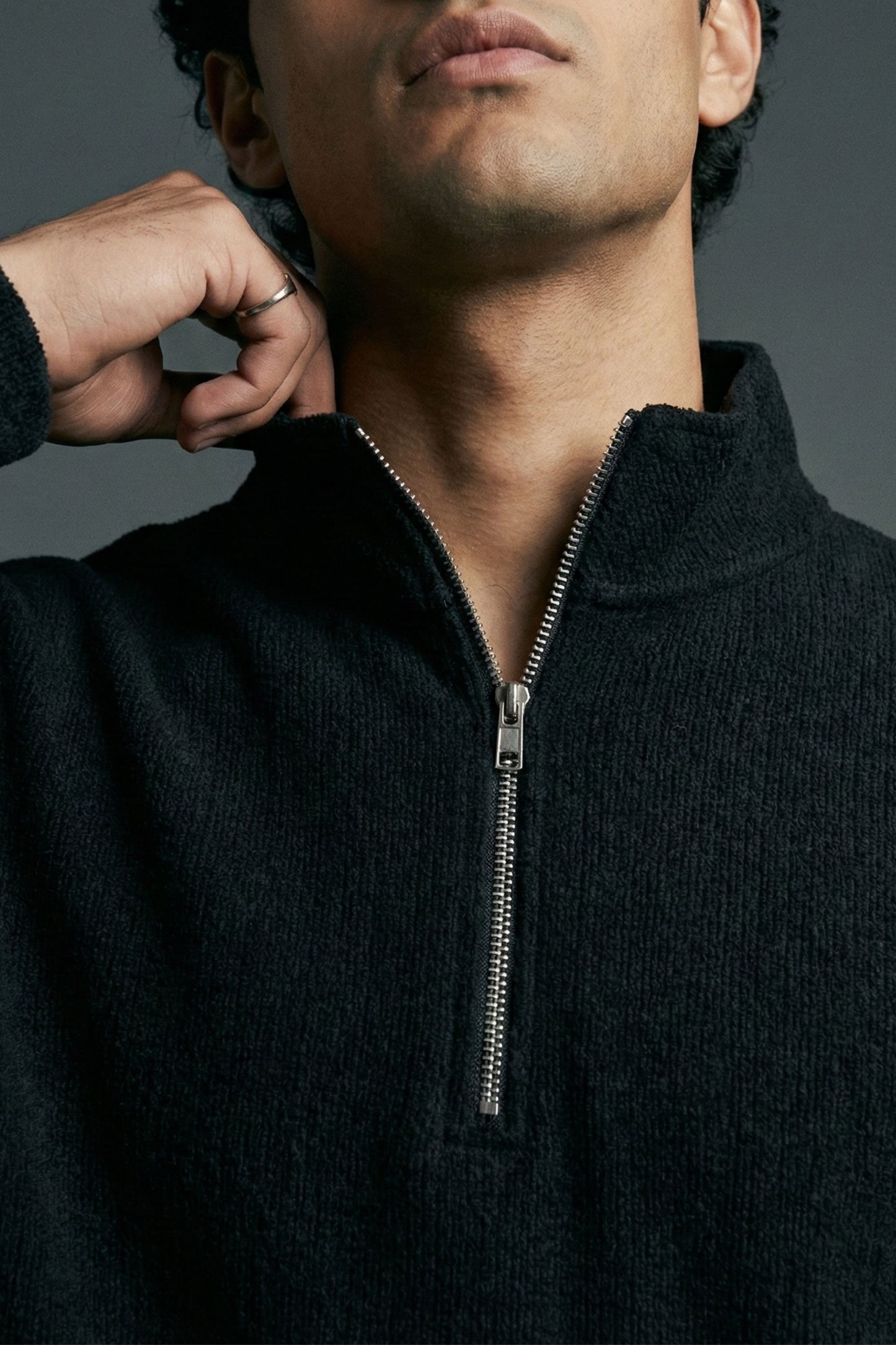 Utility Half-Zip – Jet Black