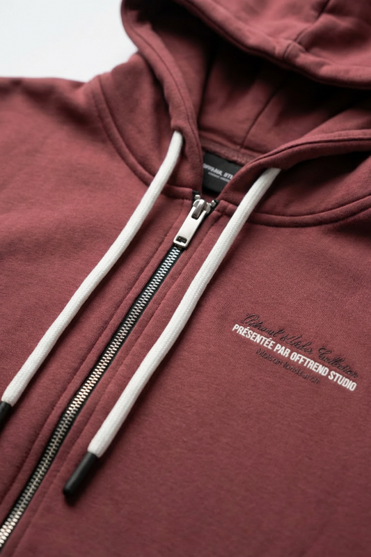 Studio Script Zip Hoodie – Merlot