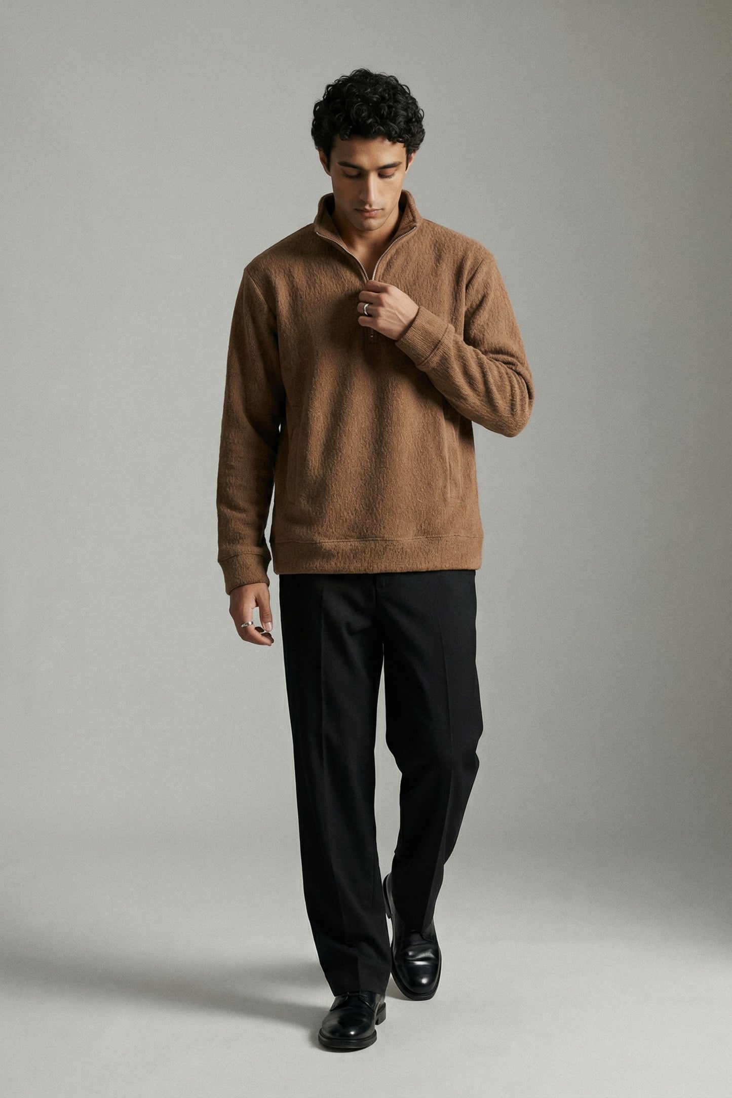 Utility Half-Zip – Walnut Brown
