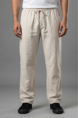 UrbanEase Linen Comfort Trousers — Soft Sand