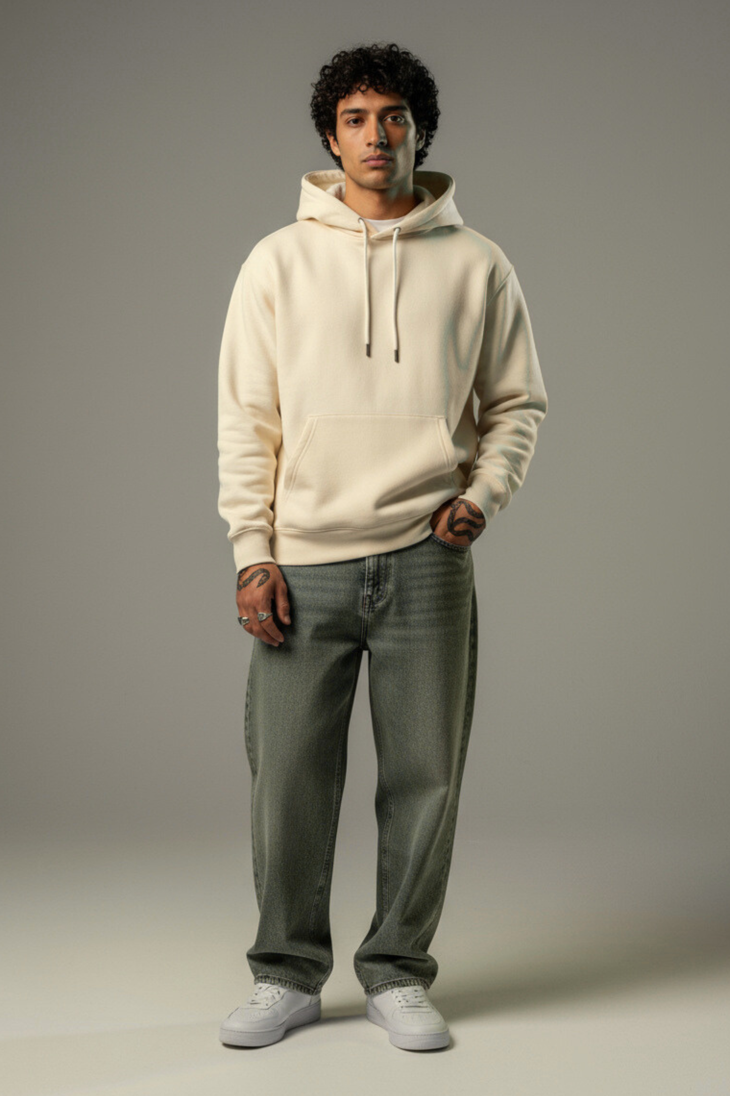 Quiet Core Hoodie – Pistachio Ecru