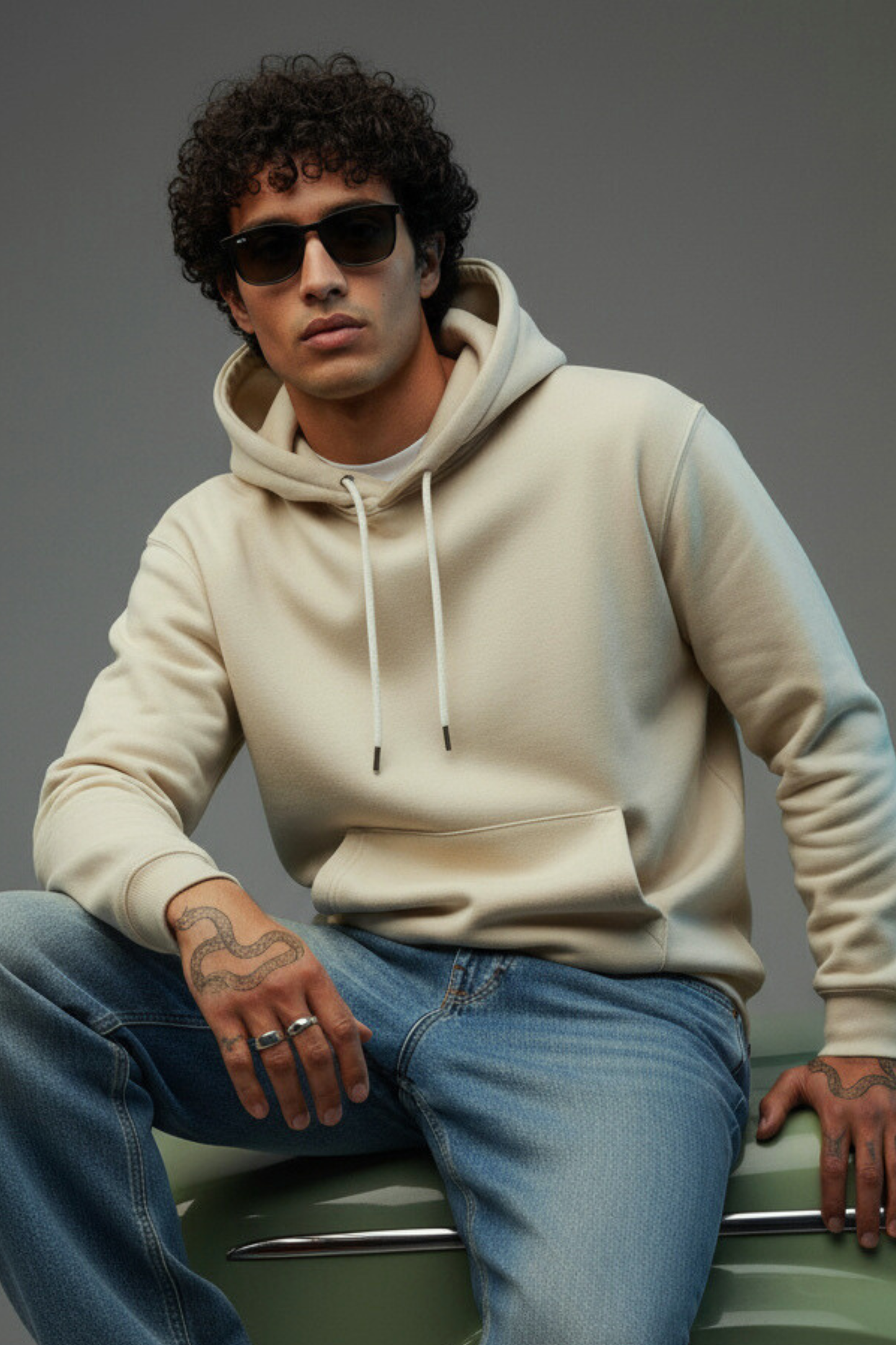 Quiet Core Hoodie – Pistachio Ecru