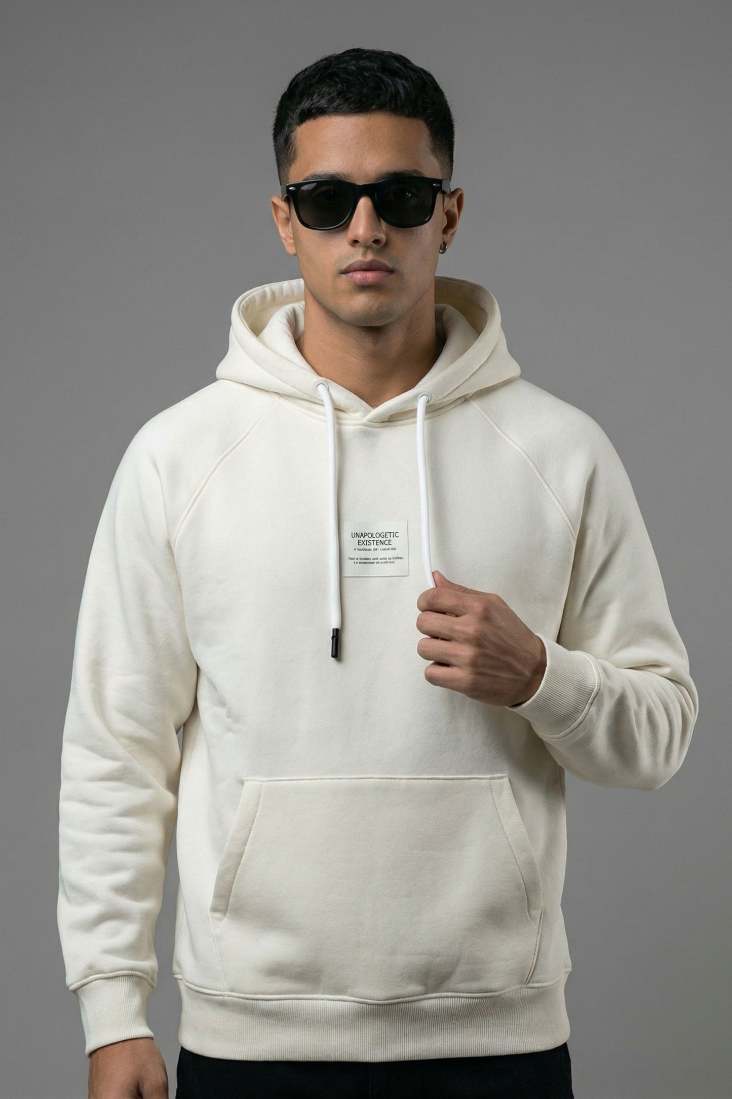 Existence Hoodie — Ecru White