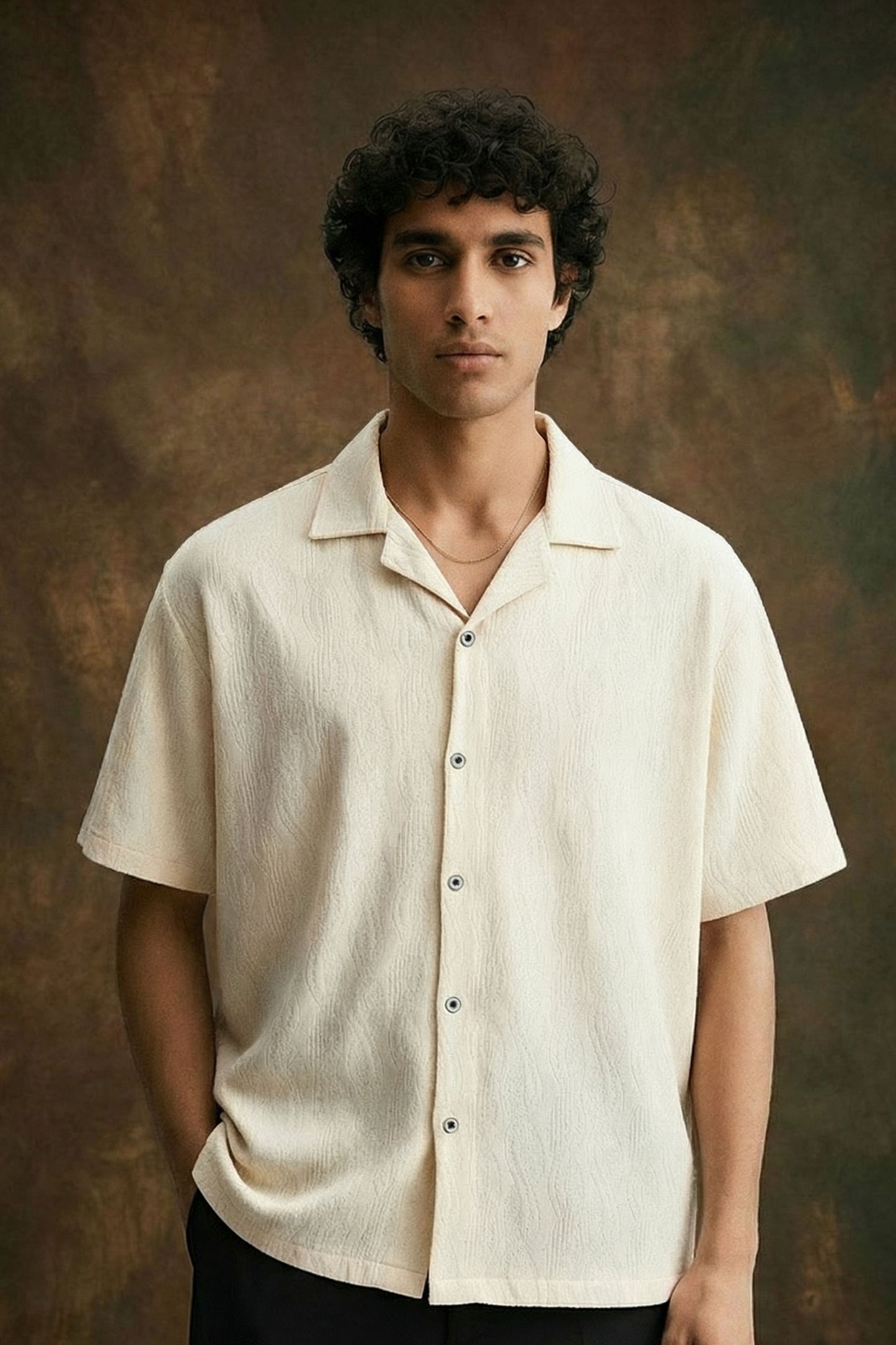 Textured Resort Shirt — IVORY