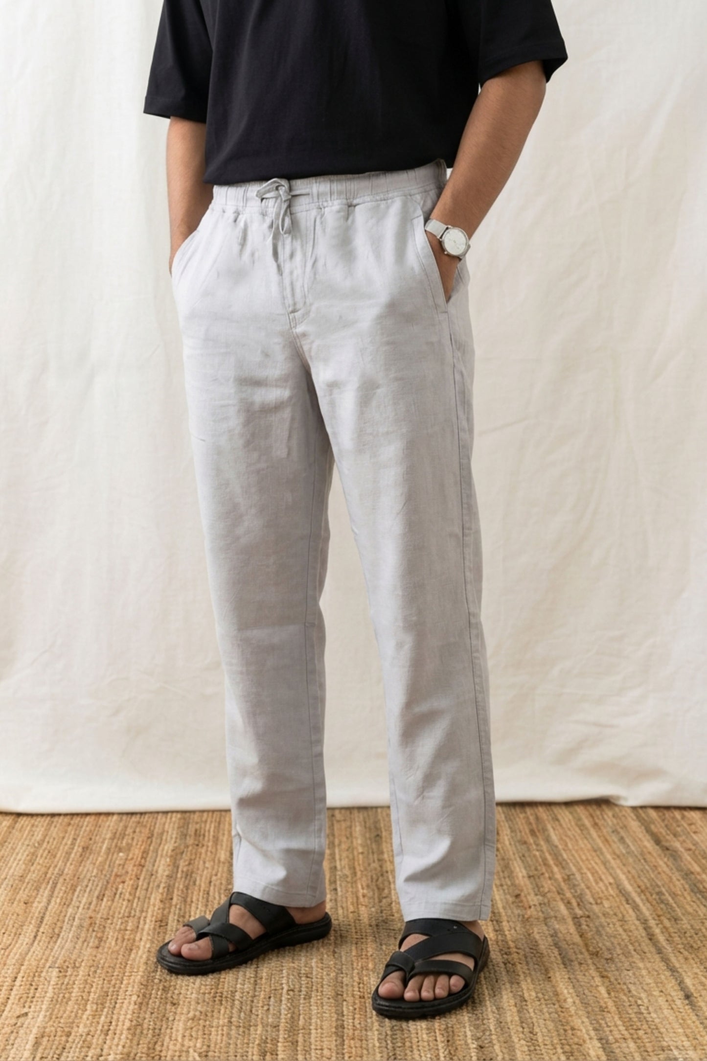 The Ease Trouser — Pearl Ash