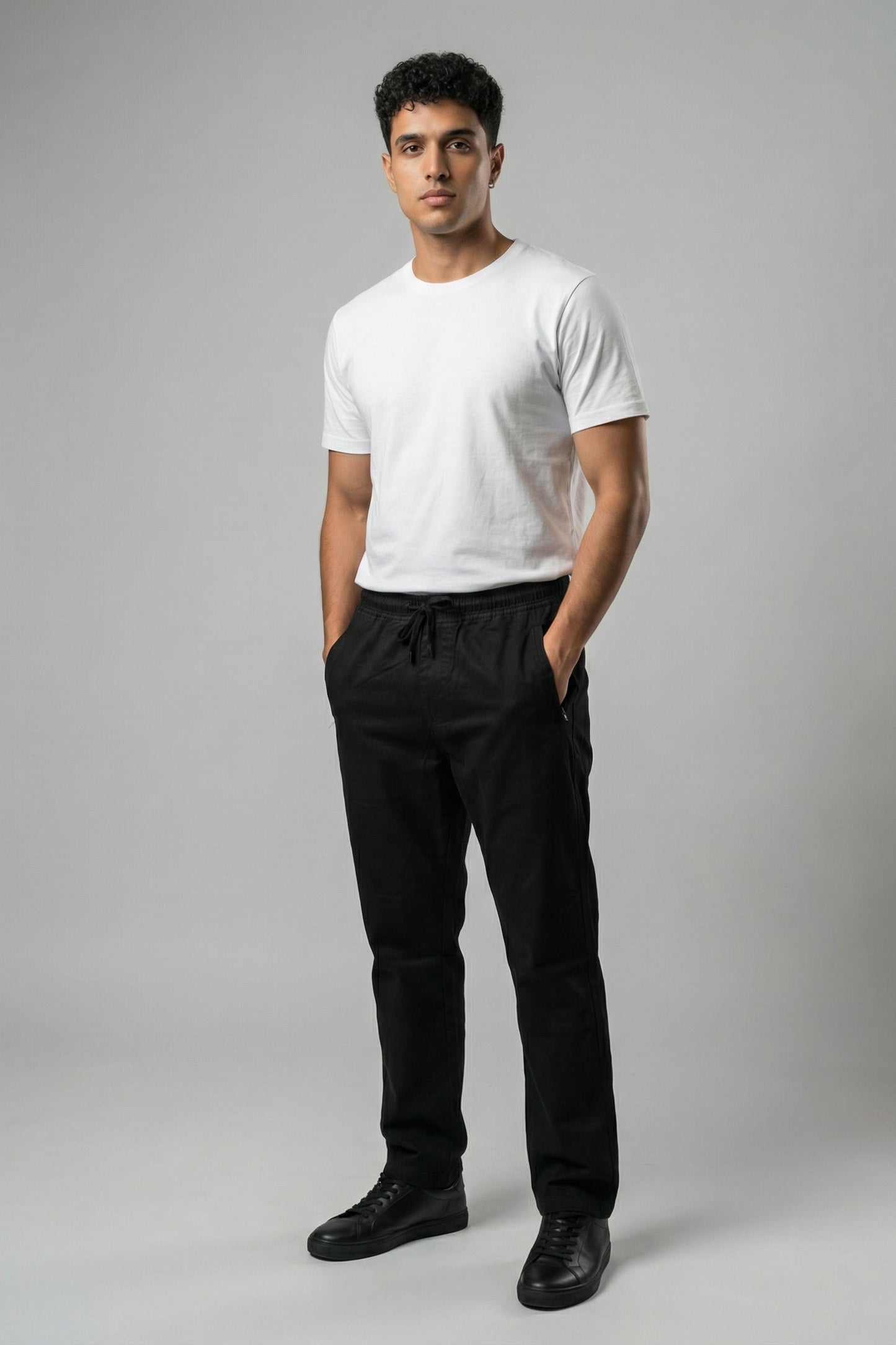 UrbanEase Linen Comfort Trousers — Jet Black