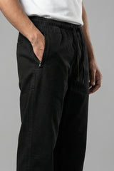 UrbanEase Linen Comfort Trousers — Jet Black