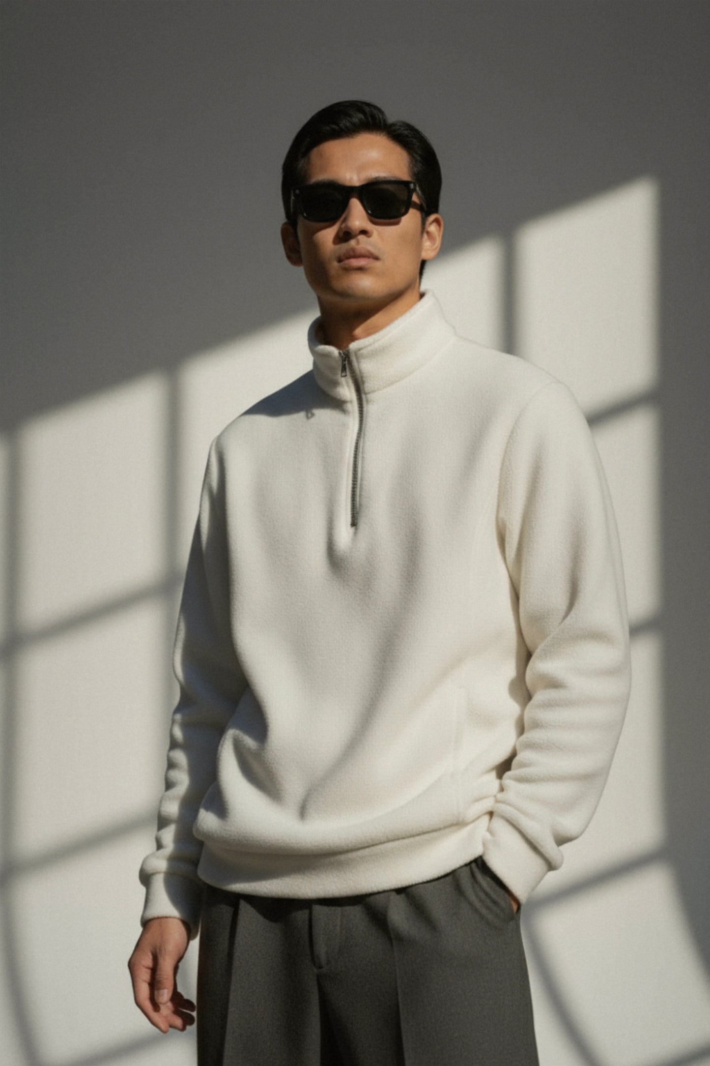 Still Current – Ivory Drift Sherpa Half-Zip