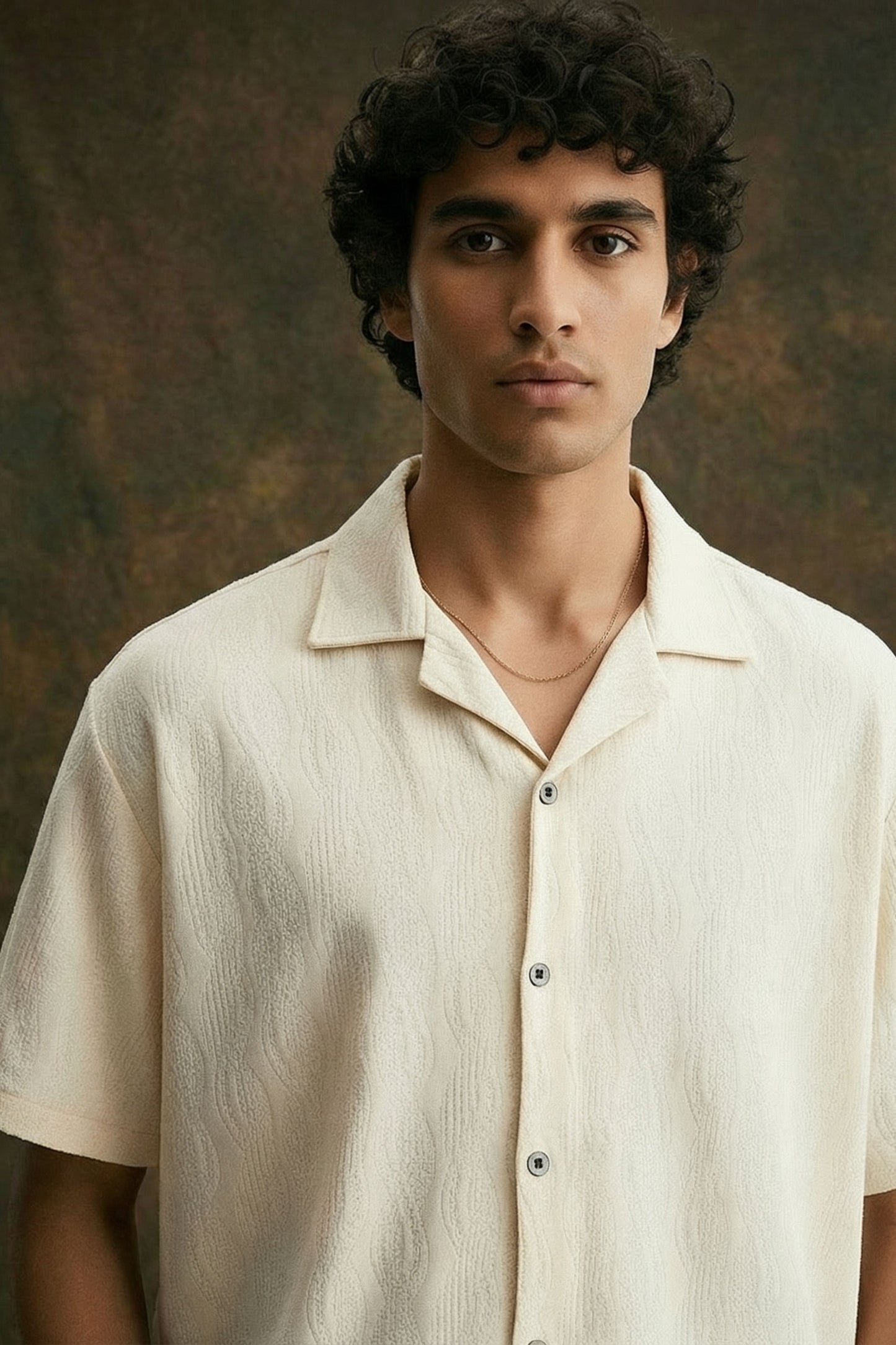 Textured Resort Shirt — IVORY