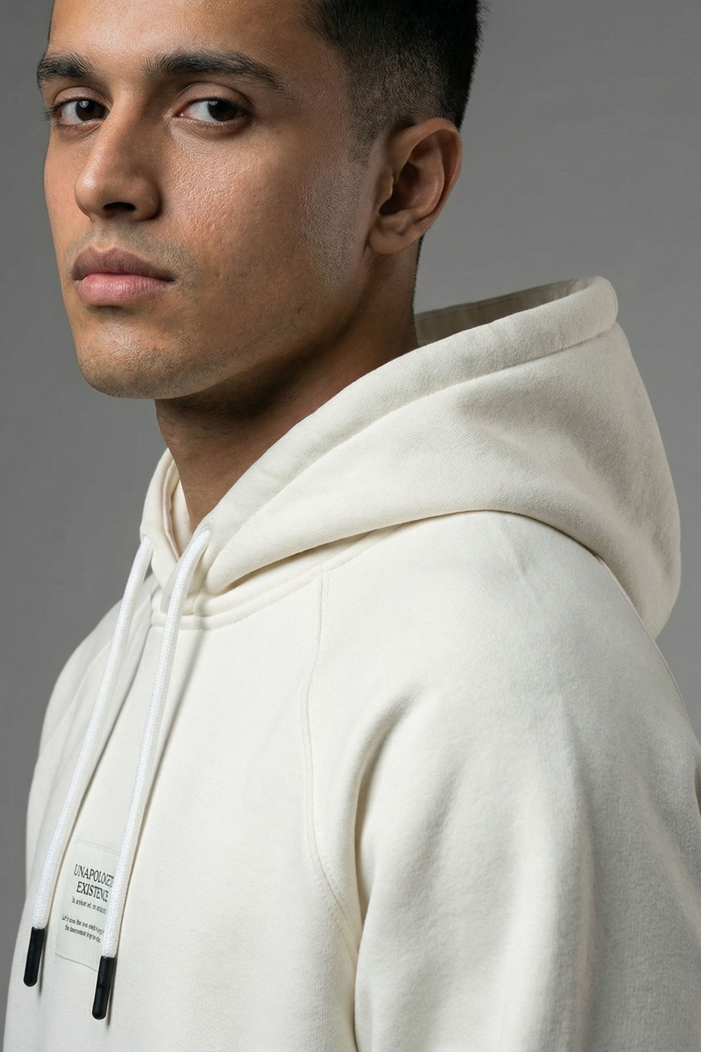 Existence Hoodie — Ecru White