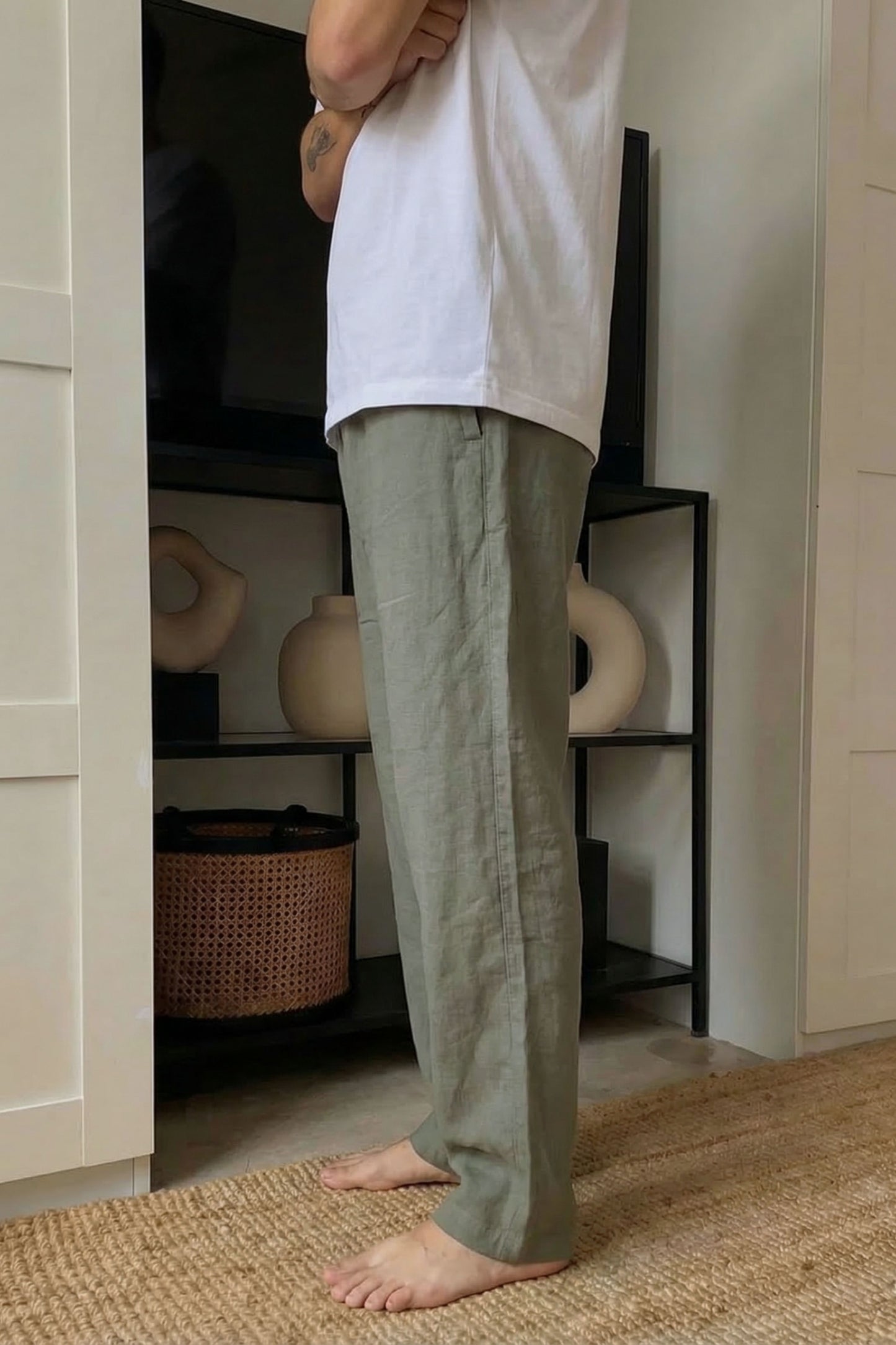 The Ease Trouser — Olive Mist