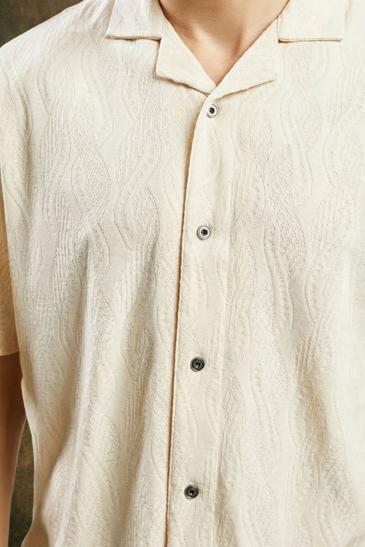 Textured Resort Shirt — IVORY