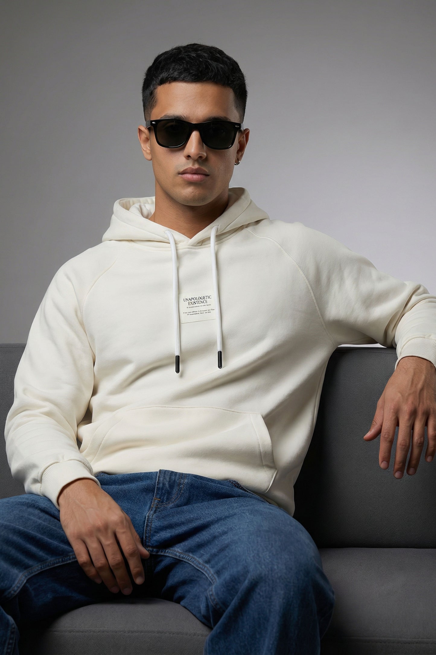 Existence Hoodie — Ecru White