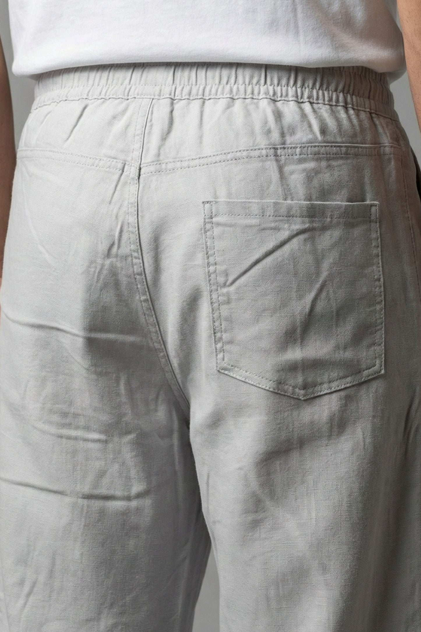 UrbanEase Linen Comfort Trousers — Pearl Ash