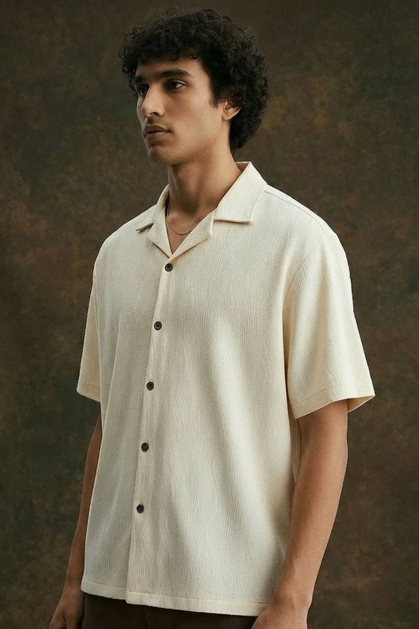 Textured Resort Shirt — IVORY