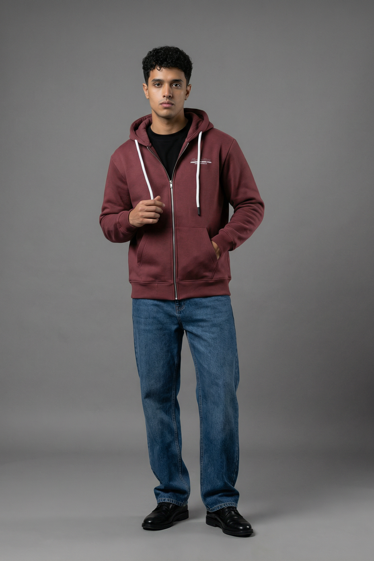 Studio Script Zip Hoodie – Merlot