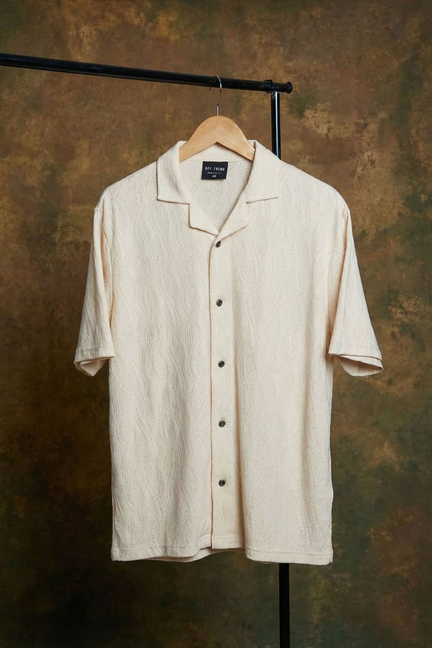 Textured Resort Shirt — IVORY