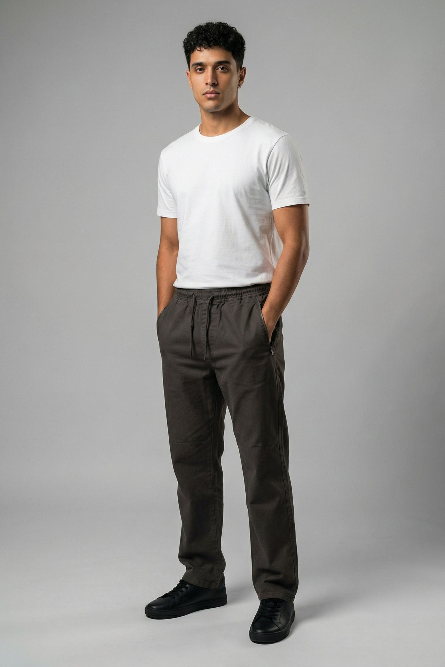 UrbanEase Linen Comfort Trousers — Espresso Brown