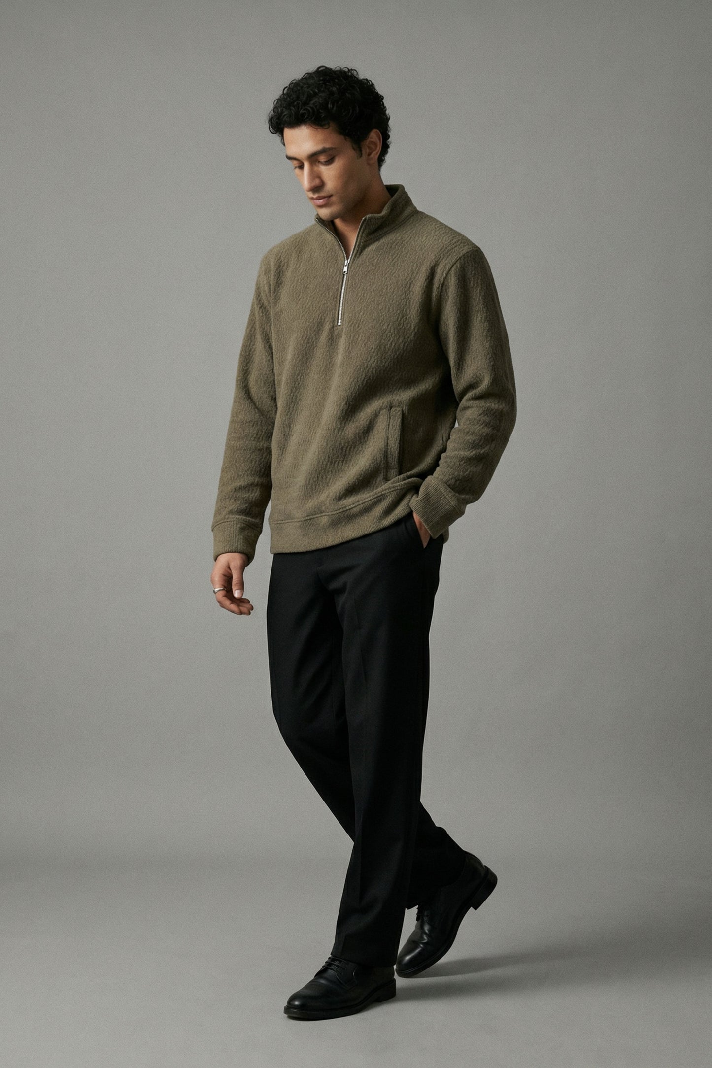 Utility Half-Zip – Olive Green