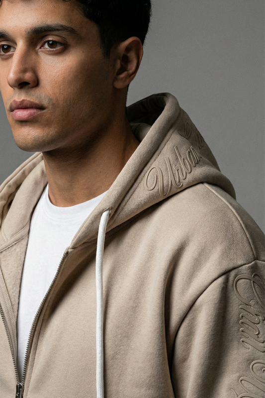 Chill Script Zip Hoodie – Dune
