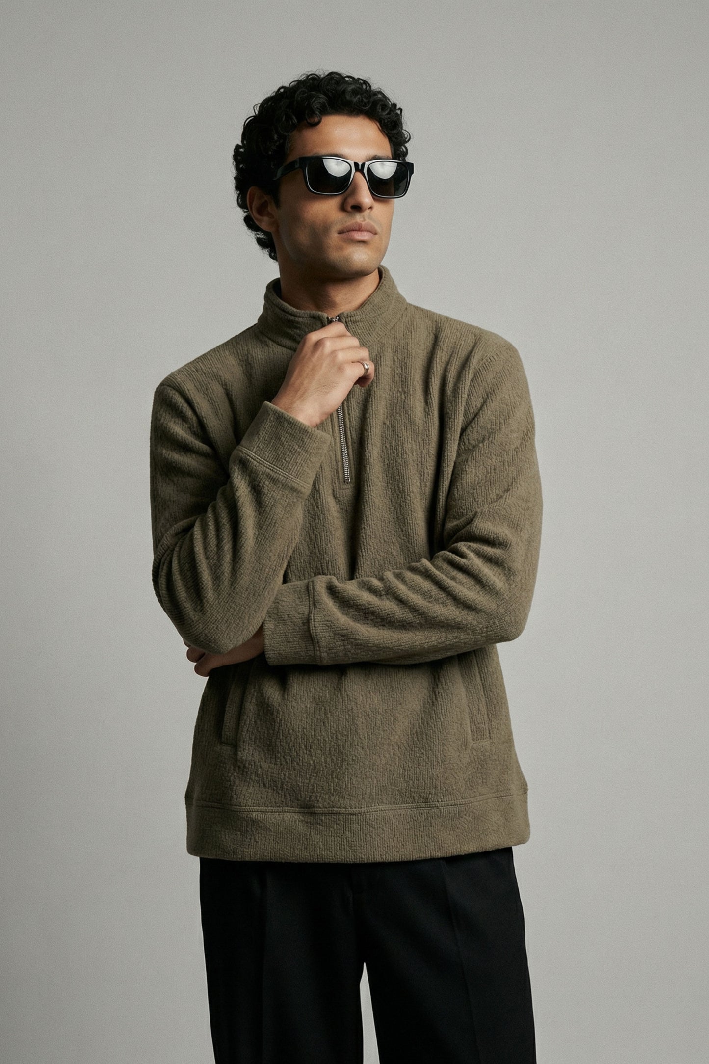 Utility Half-Zip – Olive Green