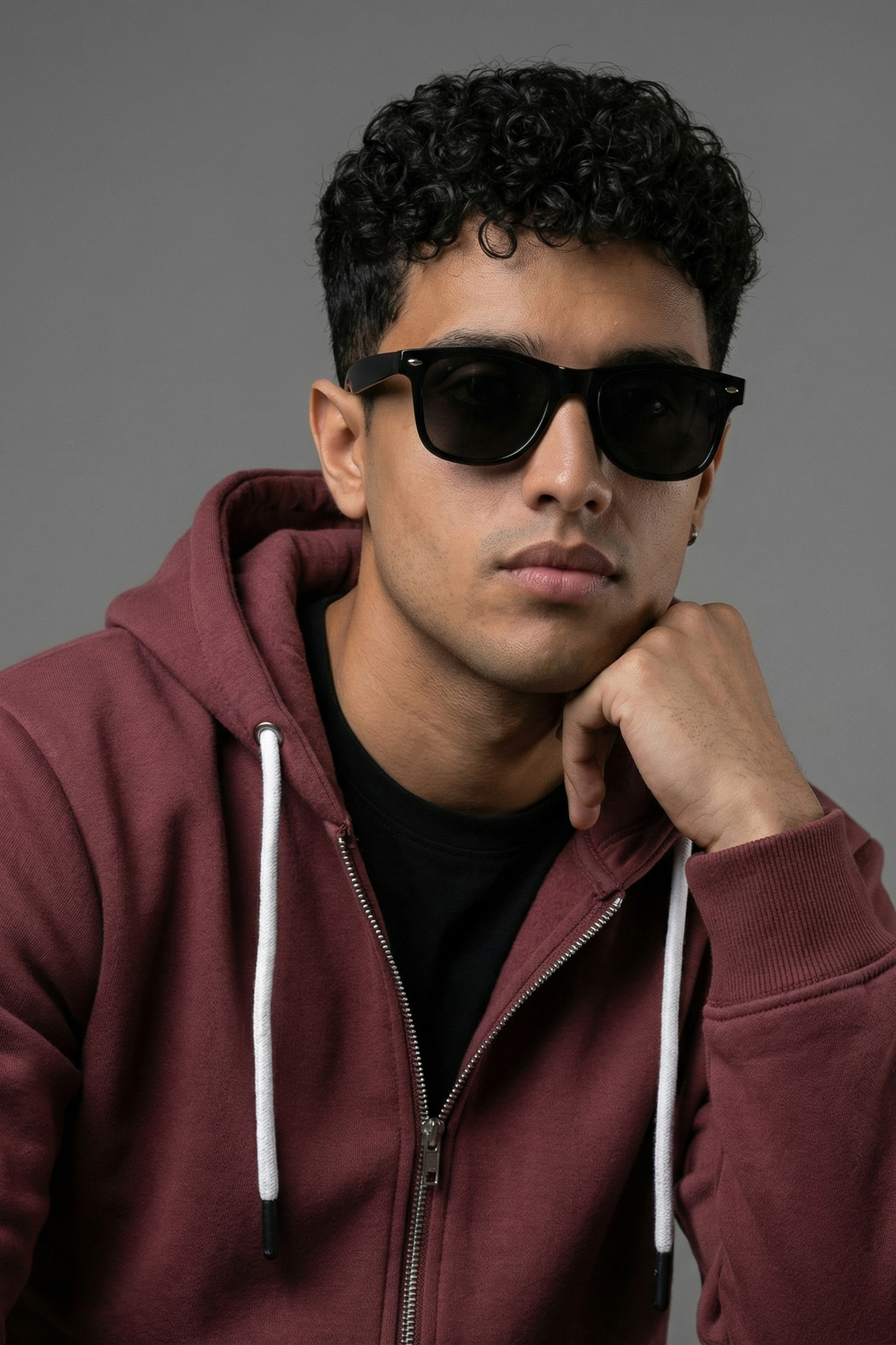 Studio Script Zip Hoodie – Merlot