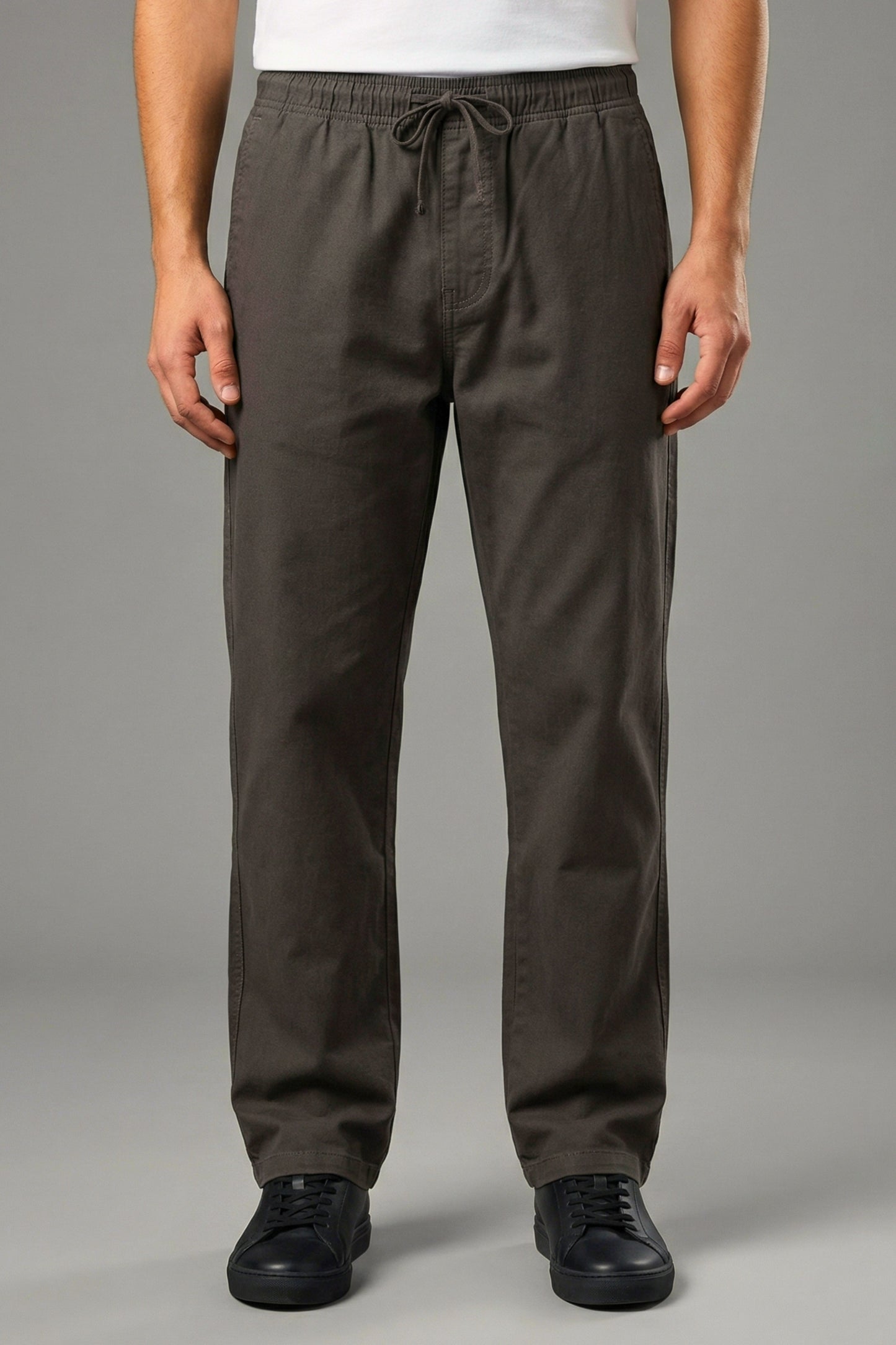 UrbanEase Linen Comfort Trousers — Espresso Brown