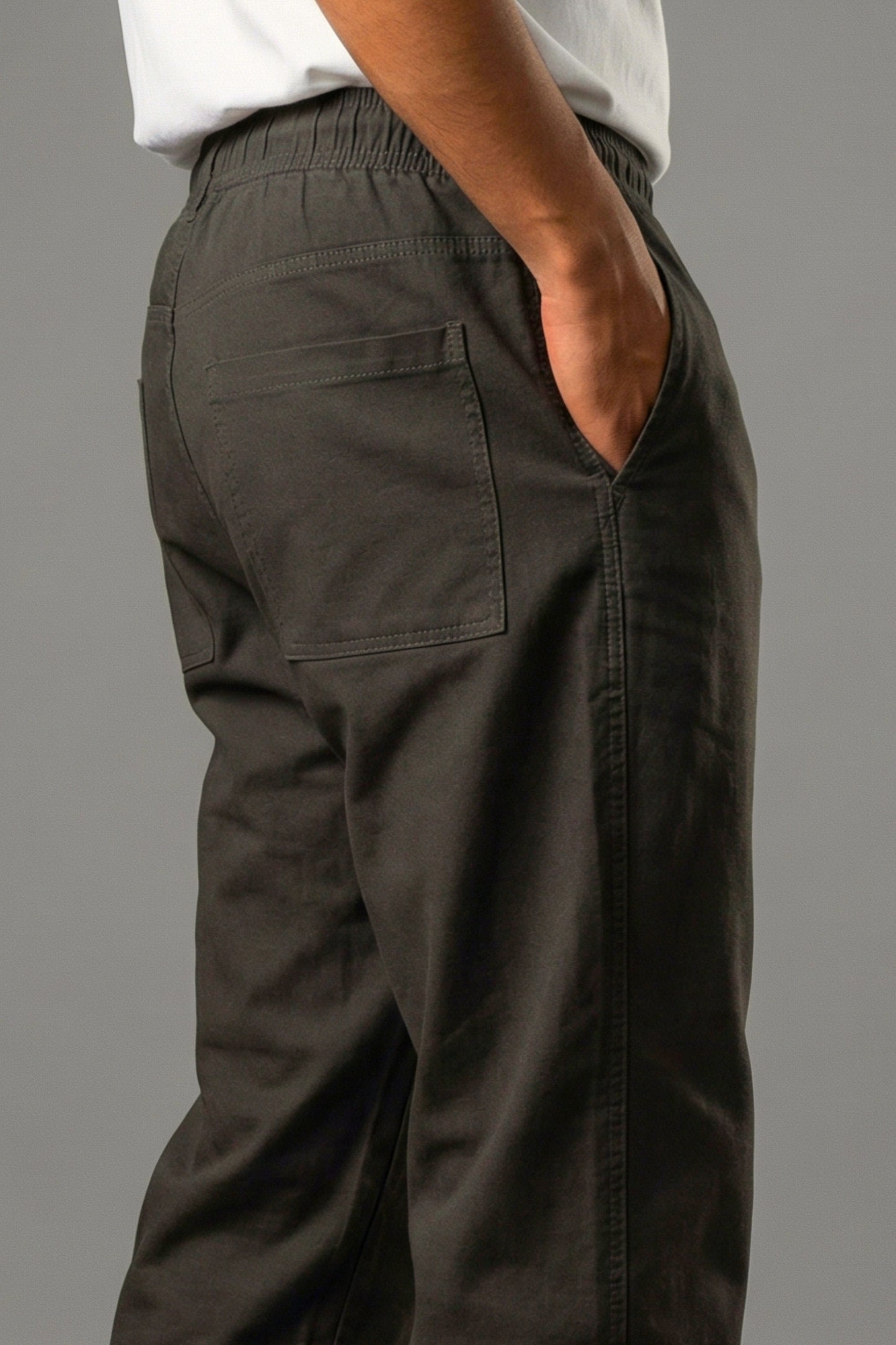 UrbanEase Linen Comfort Trousers — Espresso Brown