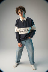 Deviation Code - Midnight Ivory Cotton Looper Sweatshirt