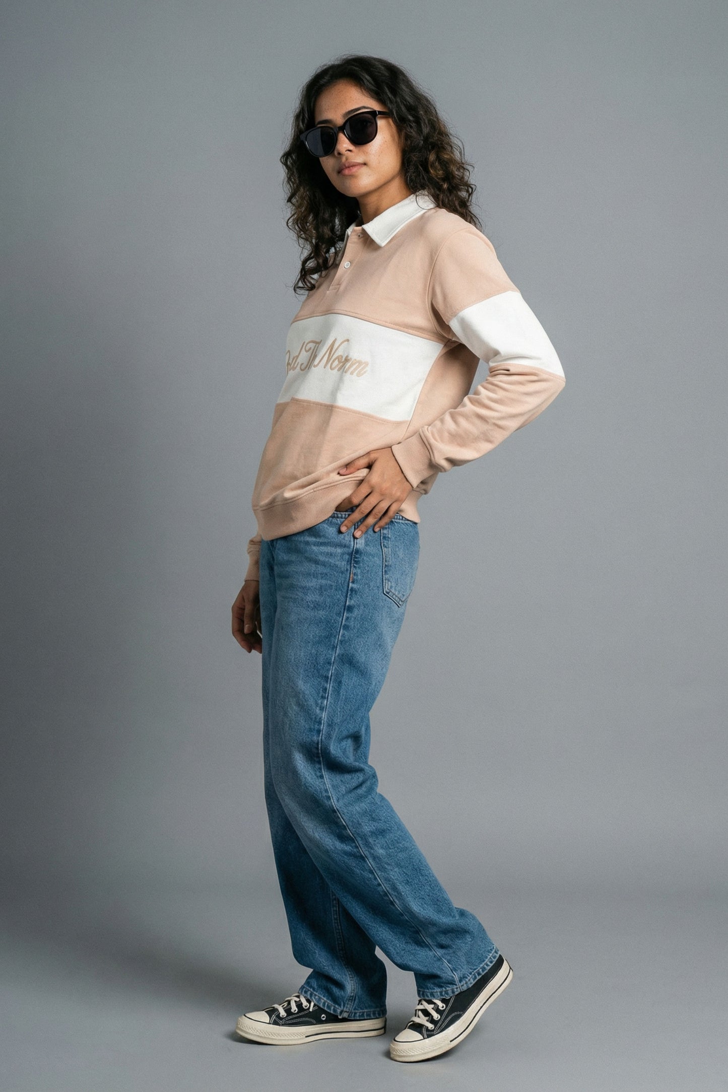 Deviation Code - Peach Dust Cotton Looper Sweatshirt