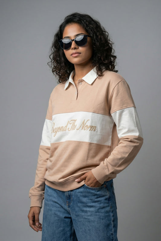 Deviation Code - Peach Dust Cotton Looper Sweatshirt