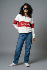 Deviation Code - Rouge Contrast Cotton Looper Sweatshirt