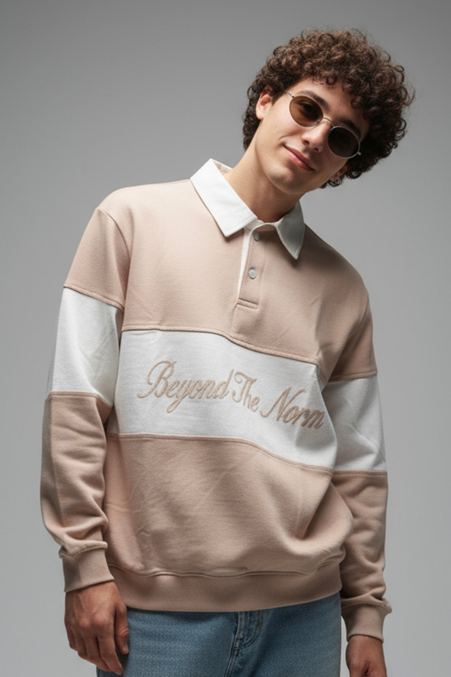 Deviation Code - Peach Dust Cotton Looper Sweatshirt